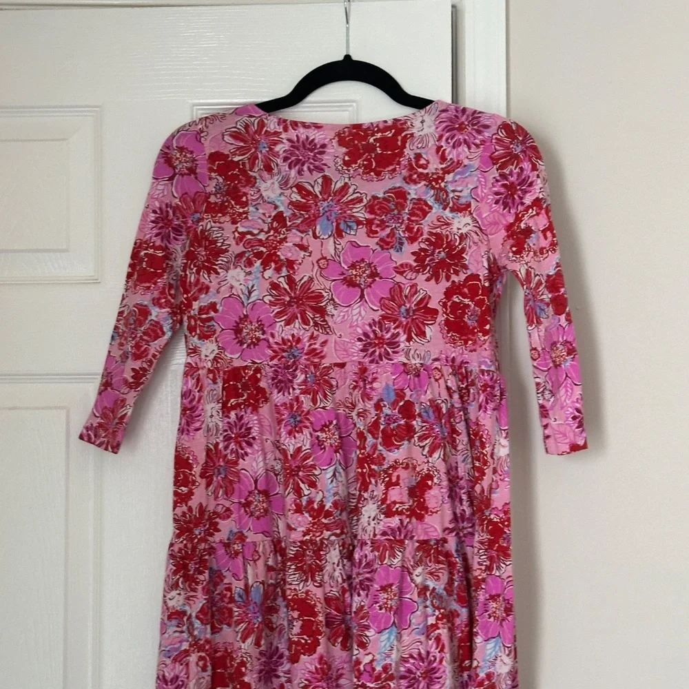 Lilly Pulitzer Girls Geanna Swing Dress Lilac Thistle in the Wild Flowers XL